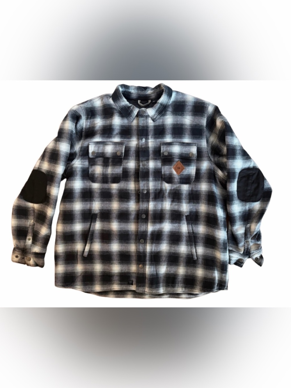 Harley-Davidson Black & White Quilted Shirt Jacket